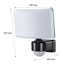 Melio 30W 4000K Black SMD LED Floodlight + Sensor | LVT