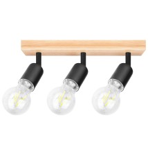 Eos Adjustable E27 LED Wall Sconce, Set of 3, Black + Wood | LVT