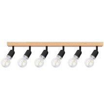 Kinkiet E27 LED Eos ruchomy x6 czarny + drewno | LVT