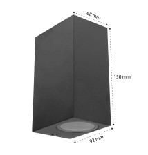 Oprawa architektoniczna Lida GU10 czarna Duo | LVT