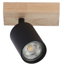 Kinkiet GU10 LED Dabi ruchomy x1 czarny + drewno