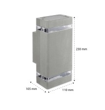 Oprawa architektoniczna Hana GU10 szara kwadrat