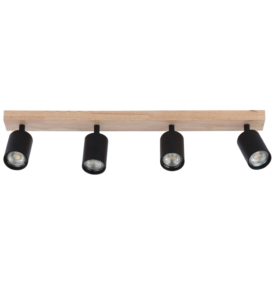 Dabi Adjustable GU10 LED Wall Sconce, Set of 4, Black + Wood | LVT