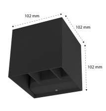Oprawa architektoniczna Kira LED 6W regulacja czarna | LVT