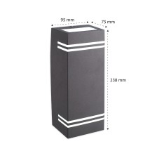 Nela GU10 Black Square Duo Architectural Light Fixture | LVT