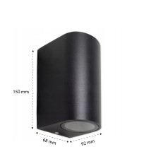 Oprawa architektoniczna Luna GU10 czarna Duo | LVT