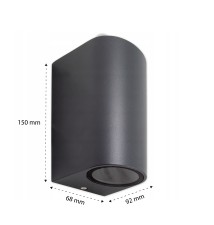 Oprawa architektoniczna Luna GU10 szara Duo | LVT