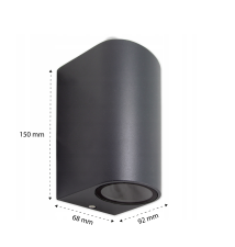 Oprawa architektoniczna Luna GU10 szara Duo