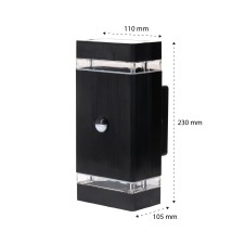 Oprawa architektoniczna Hana GU10 IP65 czarna PIR | LVT