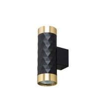 GU10 LED Glamour DUO Round Black + Gold Wall Sconce | LVT