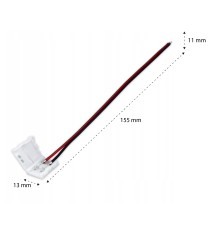 10mm Snap-On LED Strip Connector with Cable | LVT