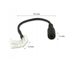 8mm Snap-On LED Strip Connector with DC Cable | LVT