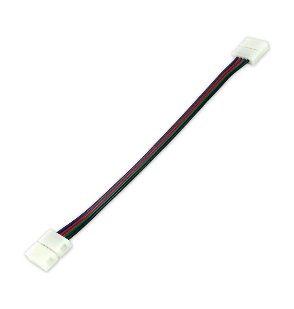 Złączka do taśmy LED 10mm zatrzask RGB z kablem x2 | LVT