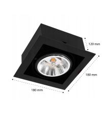 Oprawa halogenowa AR111 GU10 ruchoma pojedyncza czarna