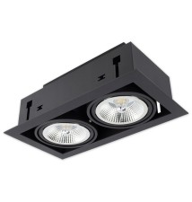 Oprawa halogenowa AR111 GU10 ruchoma podwójna czarna | LVT