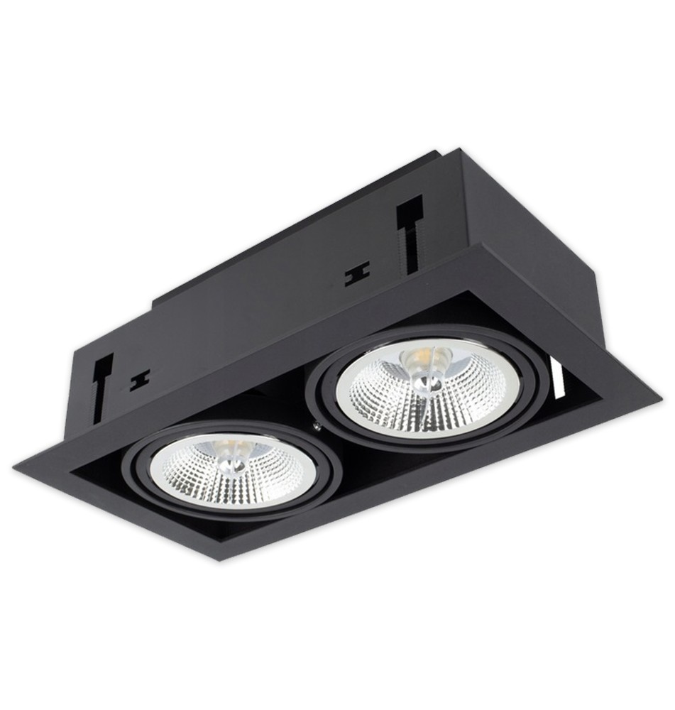 Oprawa halogenowa AR111 GU10 ruchoma podwójna czarna