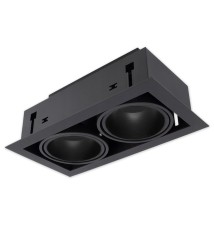 AR111 GU10 Adjustable Double Halogen Light Fixture, Black | LVT