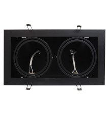 Oprawa halogenowa AR111 GU10 ruchoma podwójna czarna