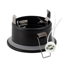 Oprawa halogenowa IP44 okrągła czarna + GU10