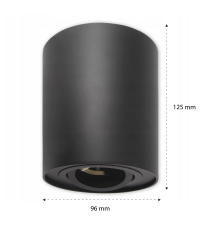 Oprawa natynkowa GU10 okrągła 96x125 ruchoma czarna