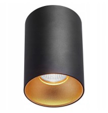 GU10 Gold Round Surface-Mounted Light Fixture, 85x110, Black | LVT