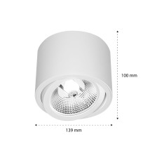 Oprawa natynkowa AR111 okrągła 139x100 biała ruchoma | LVT