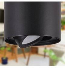 GU10 Round Surface-Mounted Light Fixture, 85x115, Adjustable, Black | LVT