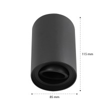 Oprawa natynkowa GU10 okrągła 85x115 ruchoma czarna | LVT