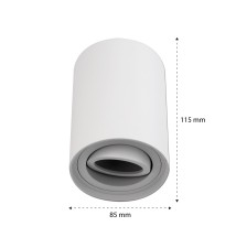 Oprawa natynkowa GU10 okrągła 85x115 ruchoma biała | LVT