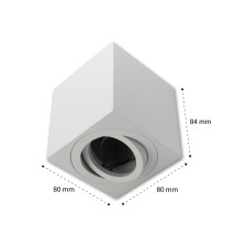 Oprawa natynkowa GU10 kwadrat 80x80x84 ruchoma biała | LVT