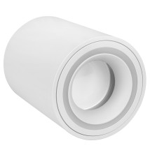GU10 Round Surface-Mounted Light Fixture, 80x100, White Acrylic | LVT