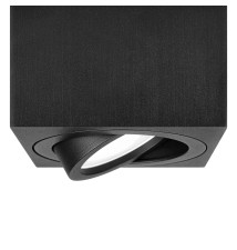 Oprawa natynkowa GU10 kwadrat 80x80x84 ruchoma czarna | LVT