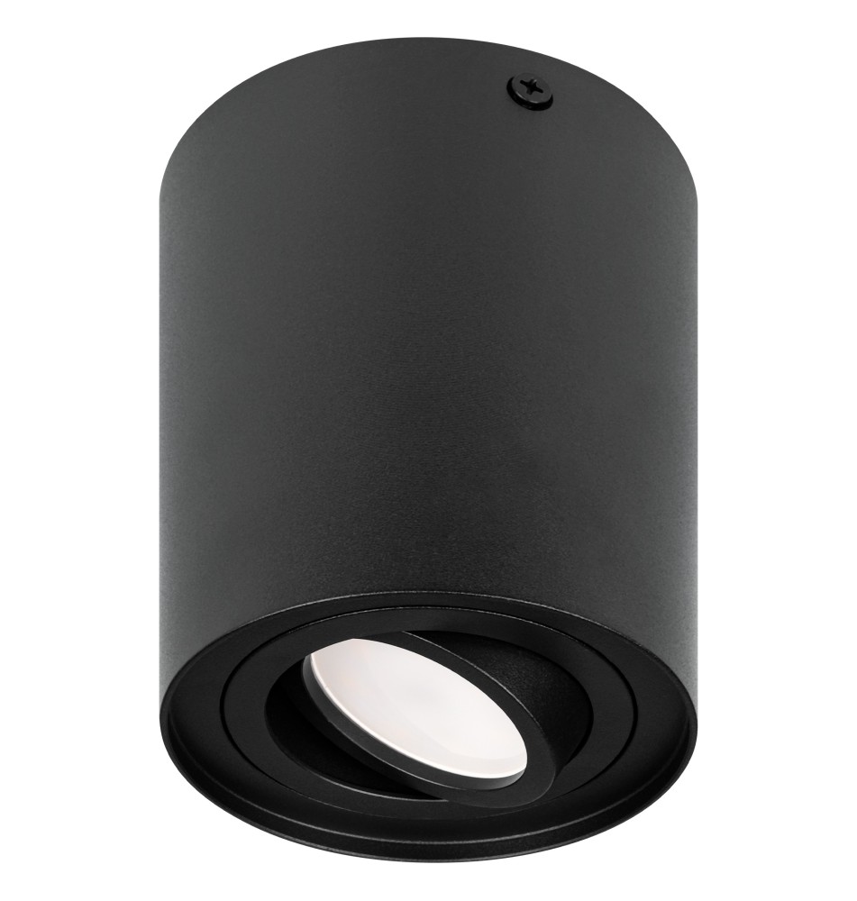 GU10 Round Surface-Mounted Light Fixture, 96x125, Adjustable, Black | LVT