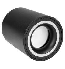 GU10 Round Surface-Mounted Light Fixture, 80x100, Black Acrylic | LVT