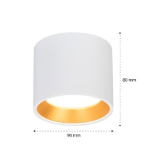 Oprawa natynkowa GX53 Golda okrągła biała + złota