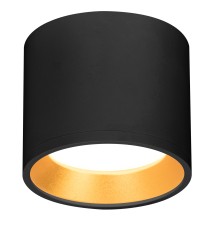 GX53 Golda Surface-Mounted Light Fixture, Round, Black + Gold | LVT
