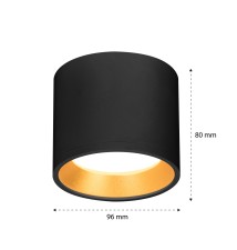 Oprawa natynkowa GX53 Golda okrągła czarna + złota