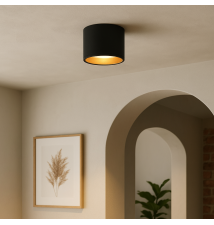 Oprawa natynkowa GX53 Golda okrągła czarna + złota