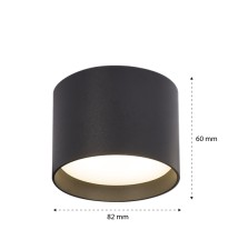 Oprawa natynkowa GX53 Sino okrągła czarna