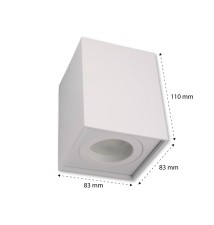 Oprawa natynkowa GU10 kwadrat 83x83x100 stała biała