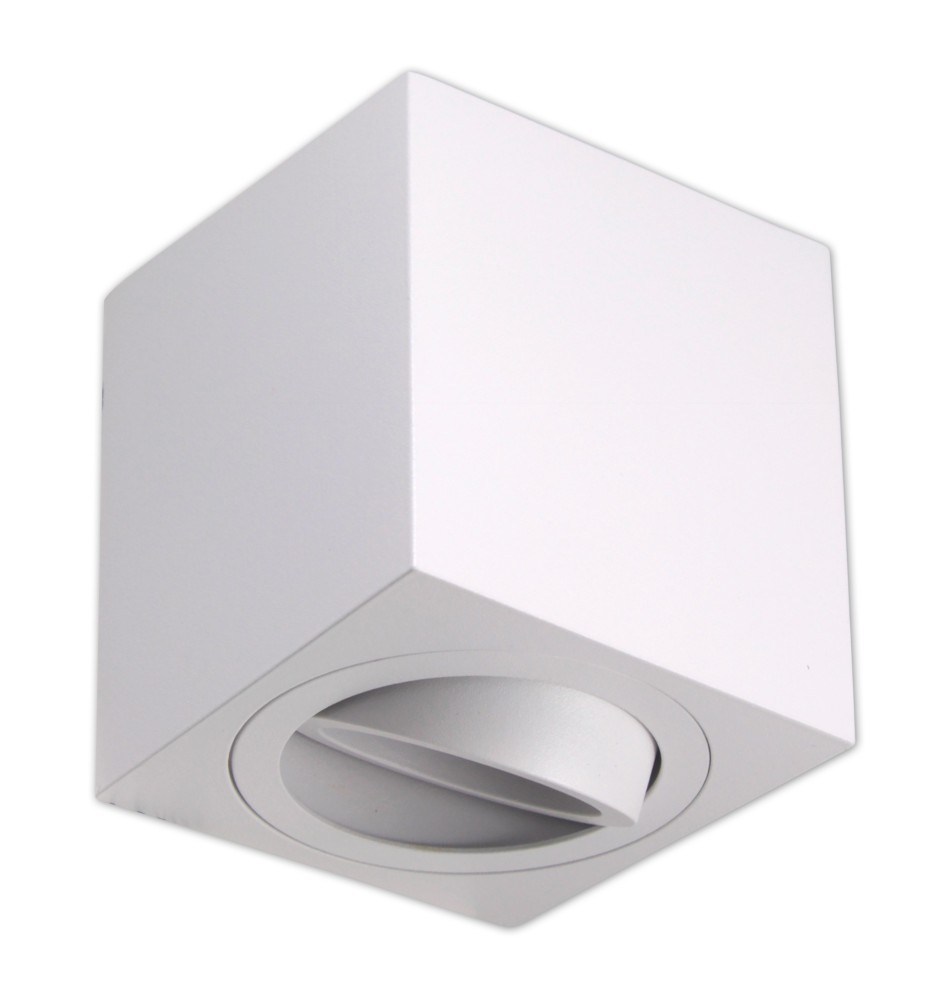 Oprawa natynkowa GU10 kwadrat 80x80x90 ruchoma biała