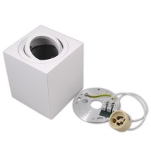 Oprawa natynkowa GU10 kwadrat 80x80x90 ruchoma biała