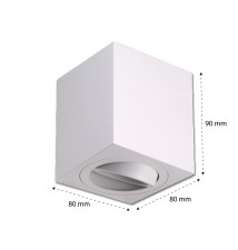 Oprawa natynkowa GU10 kwadrat 80x80x90 ruchoma biała | LVT