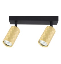 Kinkiet GU10 LED Glamour ruchomy x2 czarny + złoty