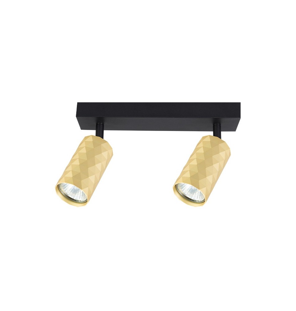 Kinkiet GU10 LED Glamour ruchomy x2 czarny + złoty | LVT