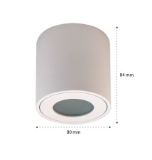 IP54 GU10 Surface-Mounted Round Light Fixture, 80x84, White | LVT