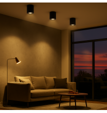 Oprawa natynkowa IP54 GU10 okrągła 80x84 czarna