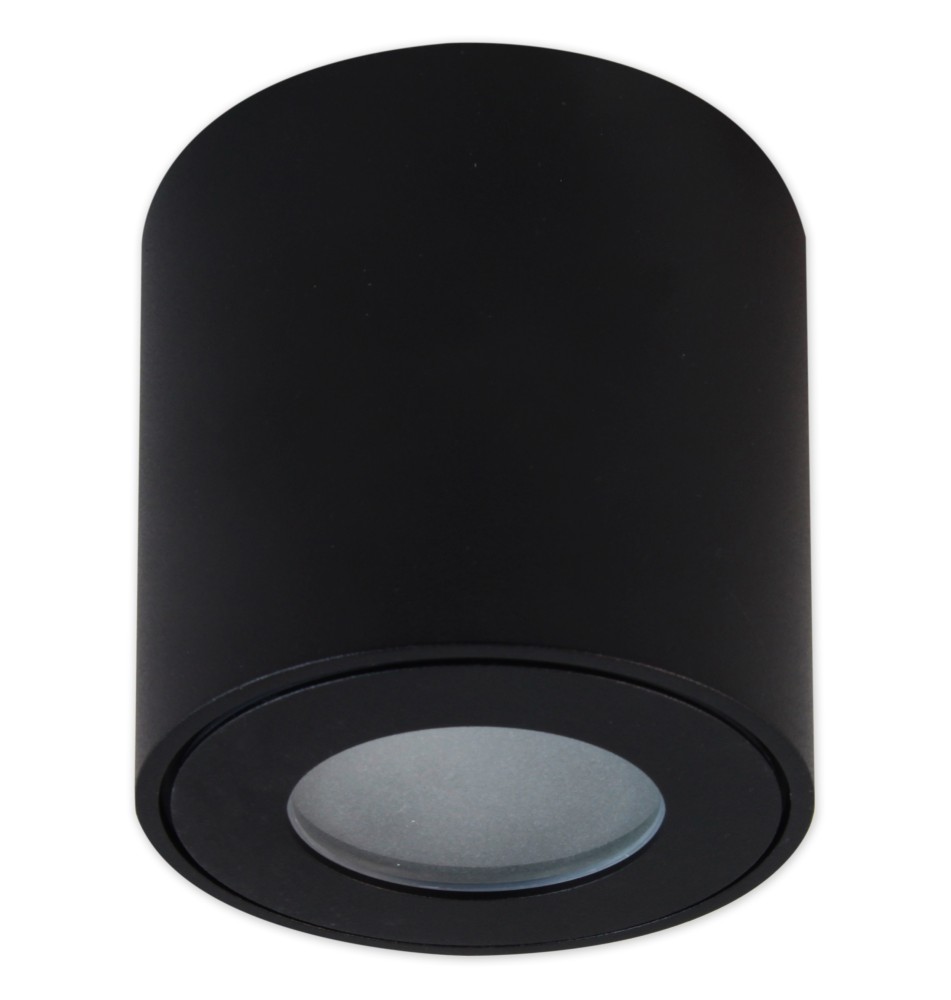 IP54 GU10 Surface-Mounted Round Light Fixture, 80x84, Black | LVT
