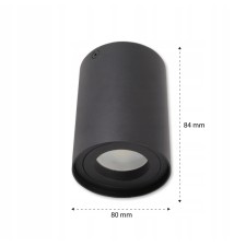 GU10 Round Surface-Mounted Light Fixture, 80x84, Adjustable, Black V | LVT
