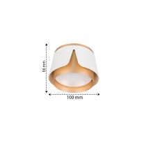 GX53 Surface-Mounted Light Fixture, White + Gold | LVT